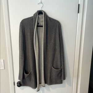 Aritzia Babaton Gray Open-Front Cardigan